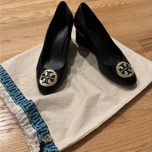 Tory Burch Black Wedges size 7